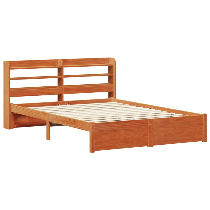 Cadru de pat cu headboard 2 pcs Maroniu cerat Lemn de pin masiv - WALTI WALTI