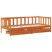 Daybed cu headboard 3 pcs Maroniu cerat Lemn de pin masiv - WALTI WALTI