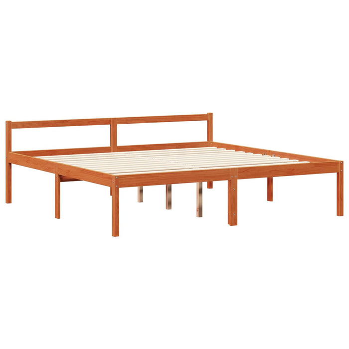 Cadru de pat cu headboard 2 pcs Maroniu cerat Lemn de pin masiv - WALTI WALTI