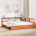 Pat bibliotecă cu headboard 2 pcs Maroniu cerat 200 x 200 cm - WALTI WALTI