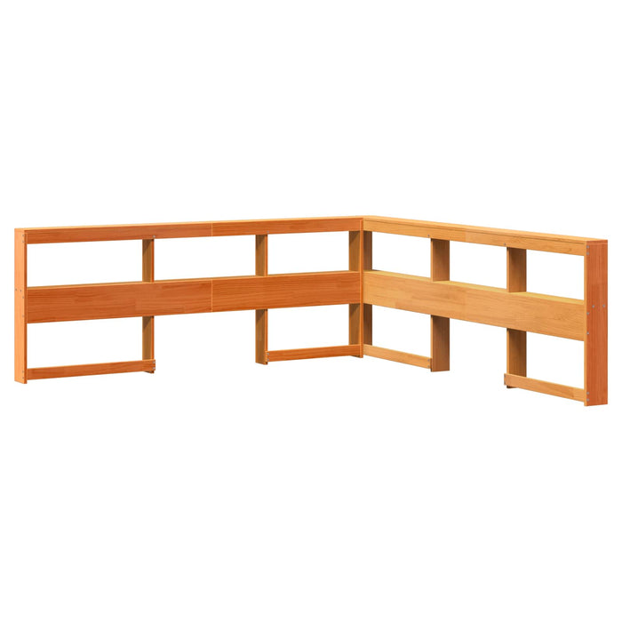 Pat bibliotecă cu headboard 2 pcs Maroniu cerat 200 x 200 cm - WALTI WALTI