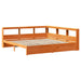 Pat bibliotecă cu headboard 2 pcs Maroniu cerat 200 x 200 cm - WALTI WALTI