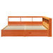 Pat bibliotecă cu headboard 2 pcs Maroniu cerat 200 x 200 cm - WALTI WALTI