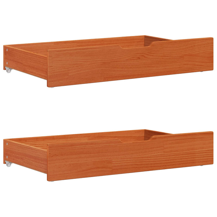 Cadru de pat cu headboard 3 pcs Maroniu cerat Lemn de pin masiv WALTI