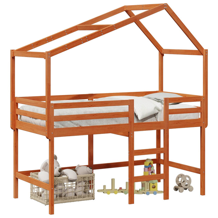 Cadru de pat tip loft Maro Ceară 90 x 190 cm Lemn masiv de pin WALTI