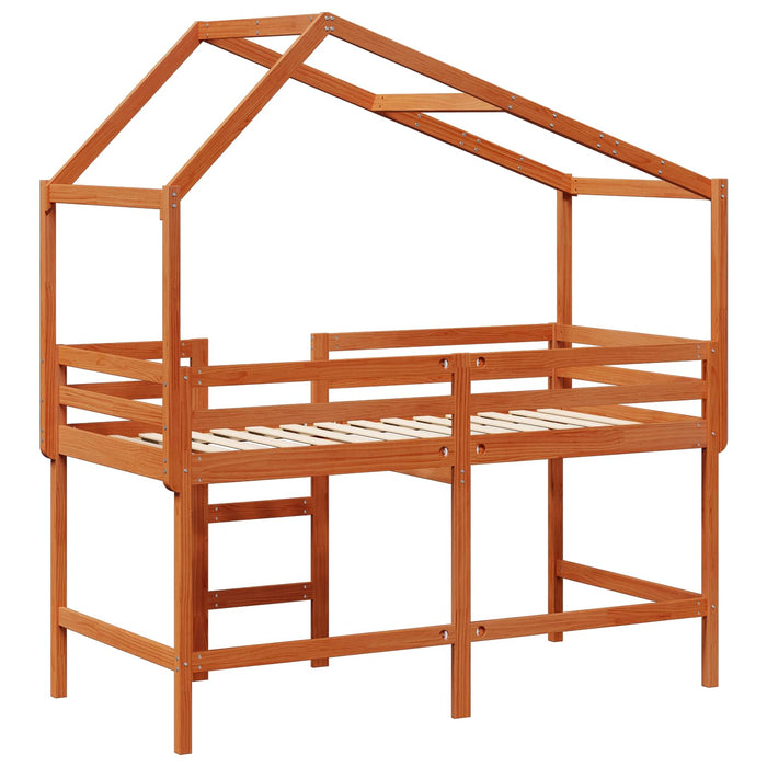 Cadru de pat tip loft Maro Ceară 90 x 190 cm Lemn masiv de pin WALTI