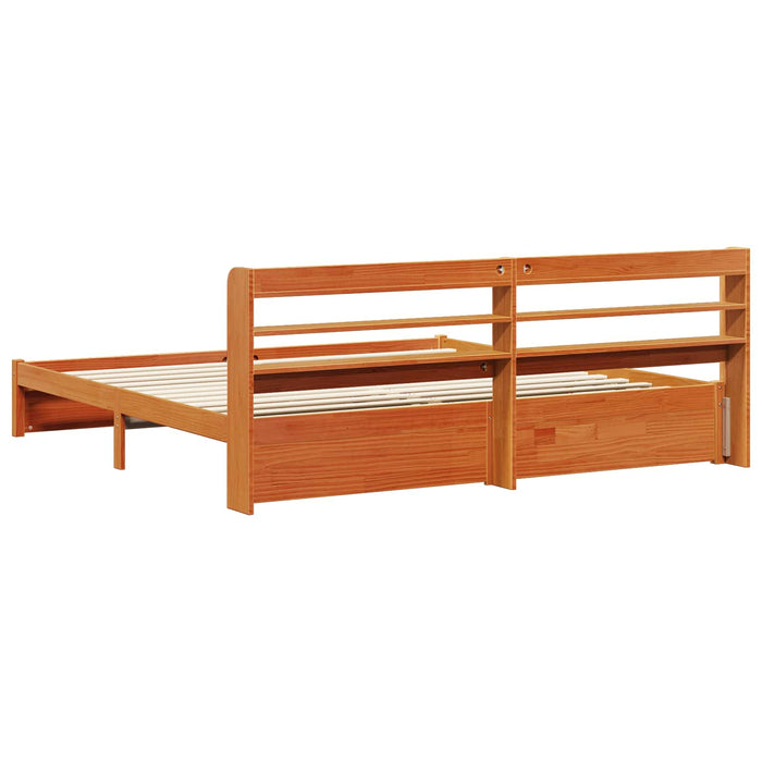 Cadru de pat Maroniu cerat 200 x 200 cm Lemn de pin masiv - WALTI WALTI