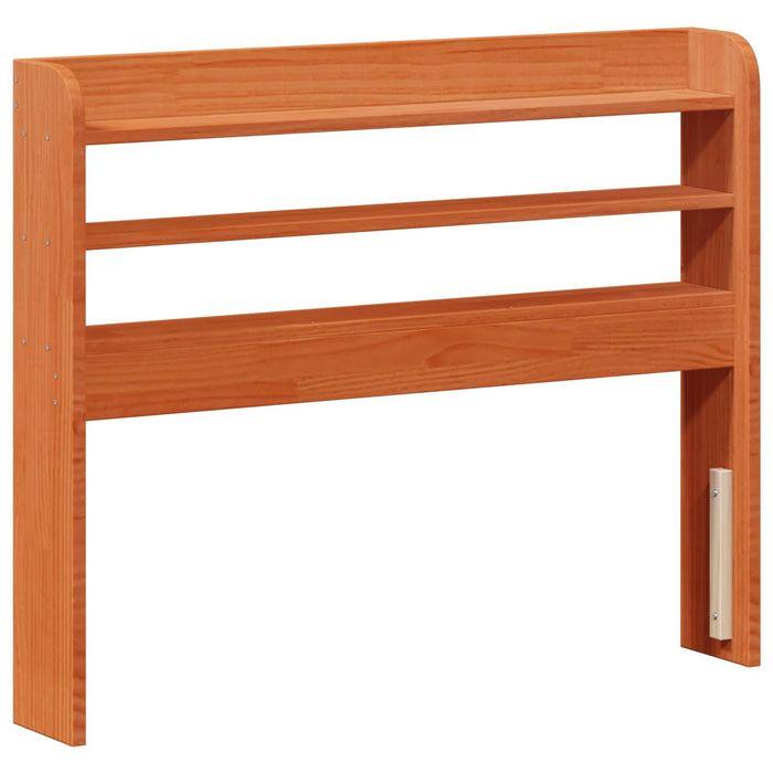 Cadru de pat cu headboard 2 pcs Maroniu cerat Lemn de pin masiv WALTI