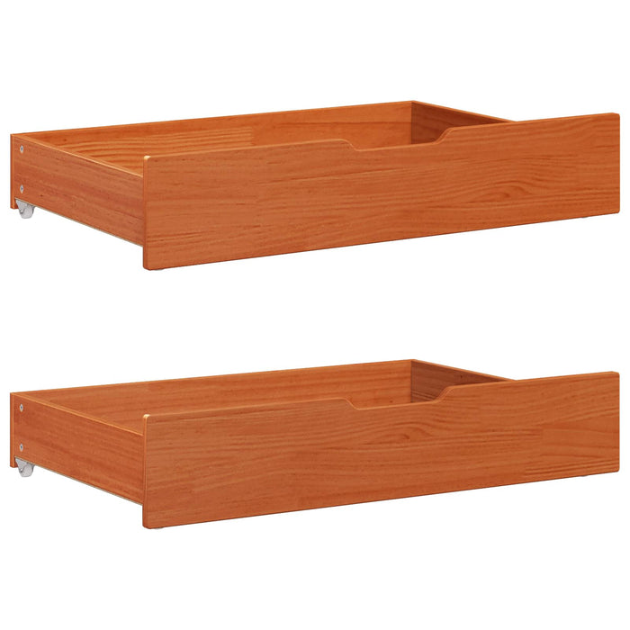 Cadru de pat cu headboard 3 pcs Maroniu cerat Lemn de pin masiv WALTI