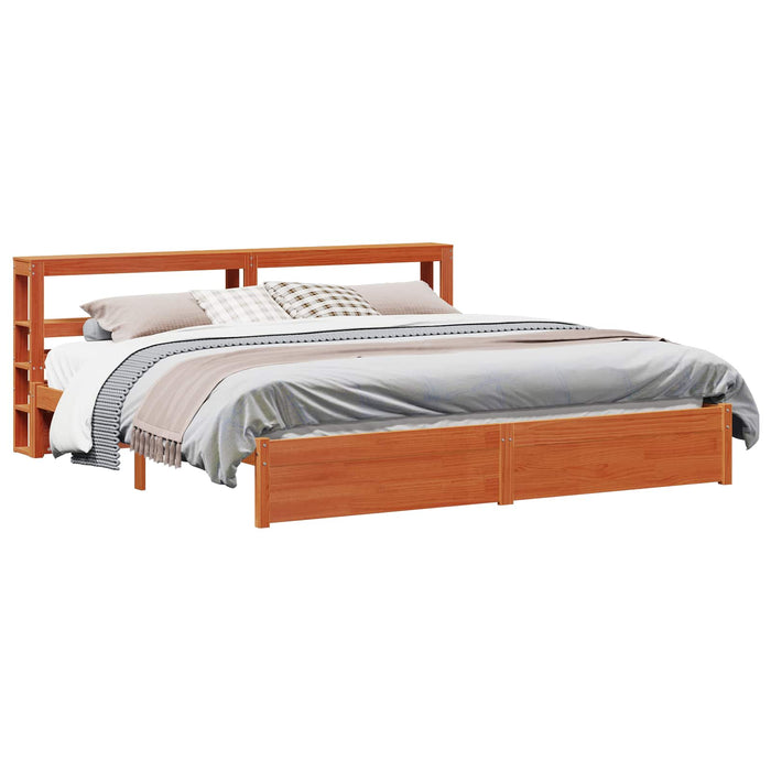Cadru de pat Maroniu cerat 200 x 200 cm Lemn de pin masiv - WALTI WALTI