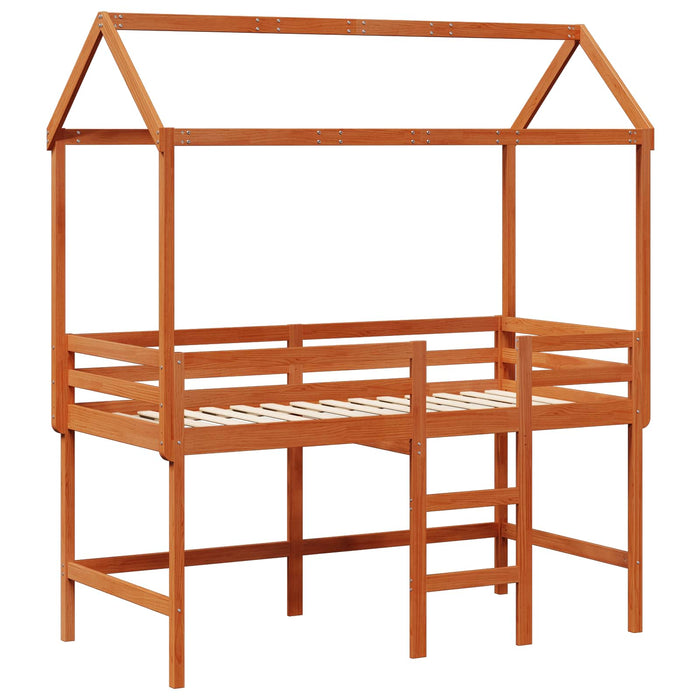 Cadru de pat tip loft Maro Ceară 90 x 190 cm Lemn masiv de pin WALTI