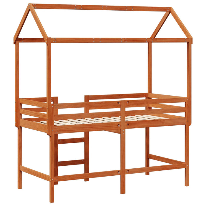 Cadru de pat tip loft Maro Ceară 90 x 190 cm Lemn masiv de pin WALTI