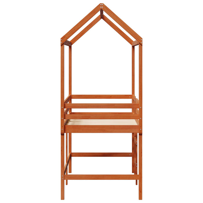 Cadru de pat tip loft Maro Ceară 90 x 190 cm Lemn masiv de pin WALTI