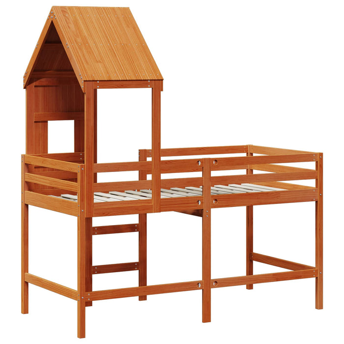 Cadru de pat tip loft Maro Ceară 90 x 190 cm Lemn masiv de pin WALTI