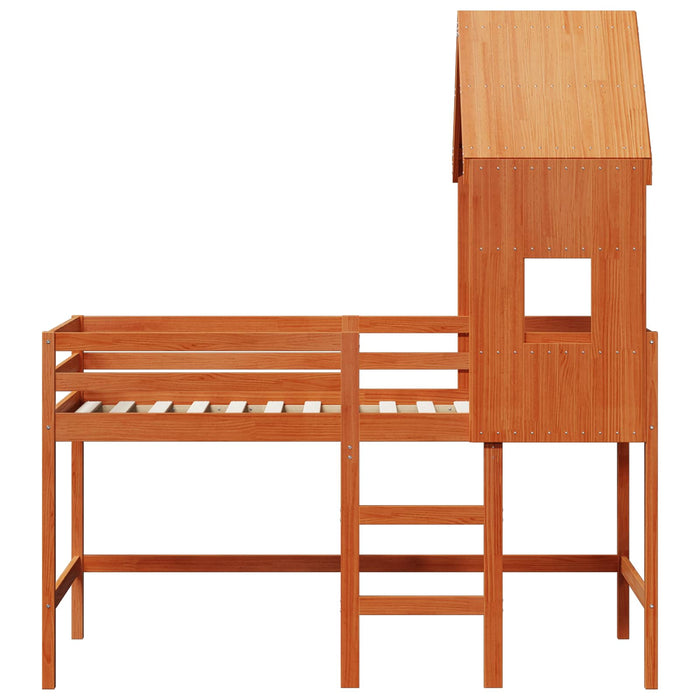 Cadru de pat tip loft Maro Ceară 90 x 190 cm Lemn masiv de pin WALTI