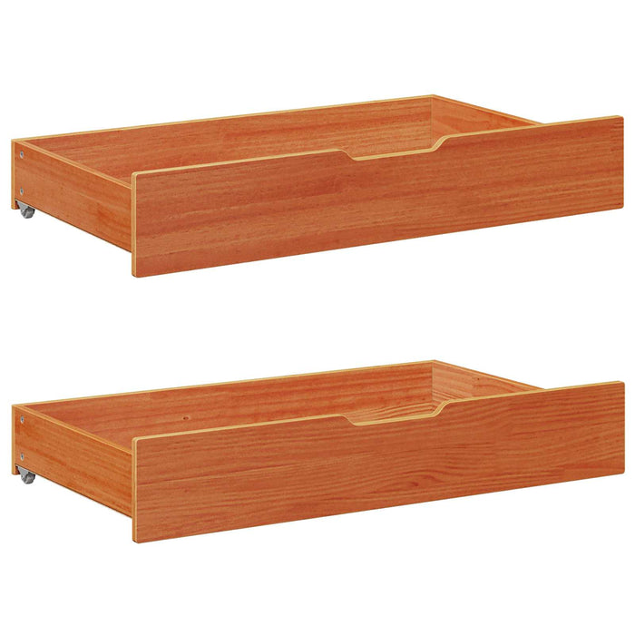 Daybed cu sertar cu roata 3 pcs Maroniu cerat Lemn de pin masiv - WALTI WALTI