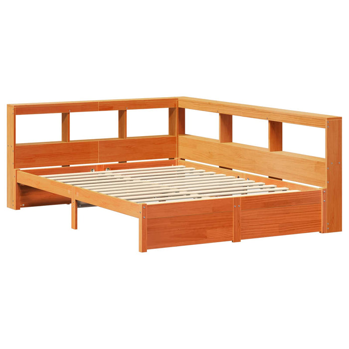 Pat bibliotecă cu headboard 2 pcs Maroniu cerat 200 x 140 cm - WALTI WALTI