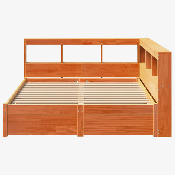 Pat bibliotecă cu headboard 2 pcs Maroniu cerat 200 x 140 cm - WALTI WALTI