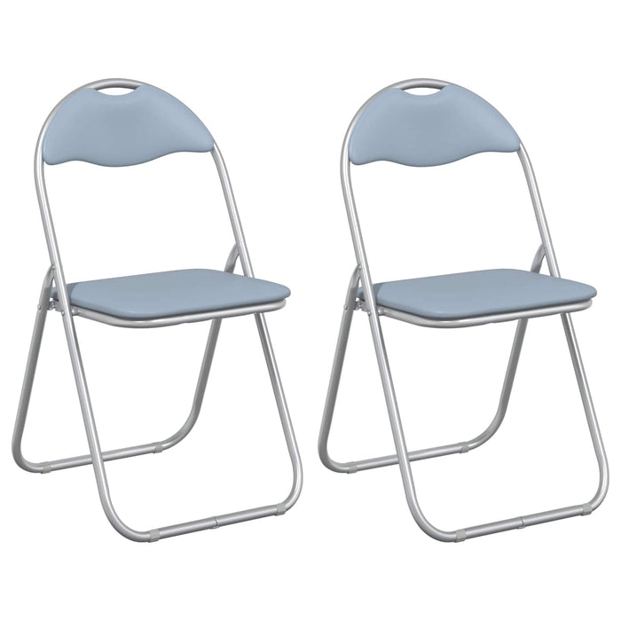 Scaun pliant 2 pcs Gri 48 x 43,5 x 81 cm Piele artificială - WALTI WALTI