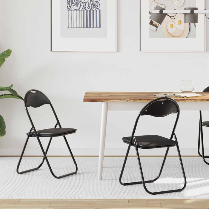 Scaun pliant 2 pcs Negru 48 x 43,5 x 81 cm Piele artificială - WALTI WALTI