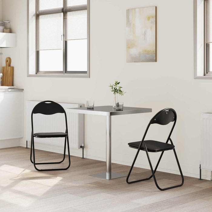 Scaun pliant 2 pcs Negru 48 x 43,5 x 81 cm Piele artificială - WALTI WALTI