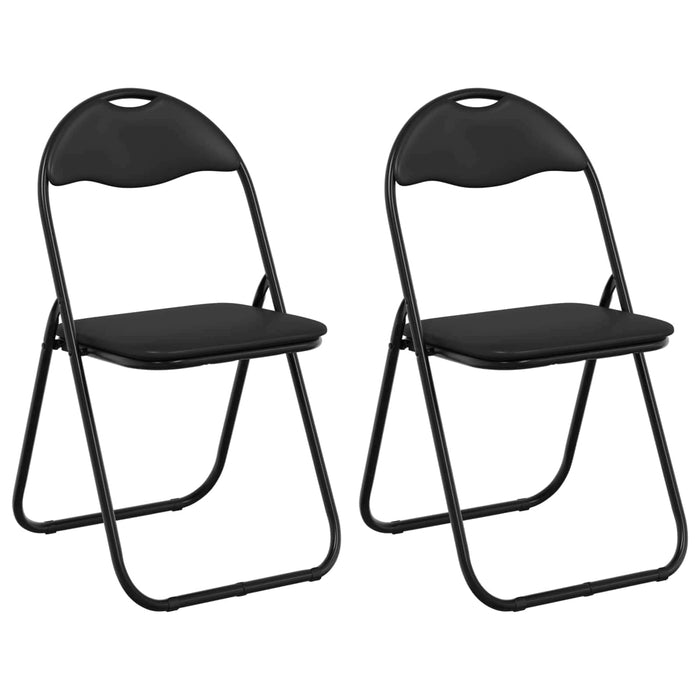 Scaun pliant 2 pcs Negru 48 x 43,5 x 81 cm Piele artificială - WALTI WALTI