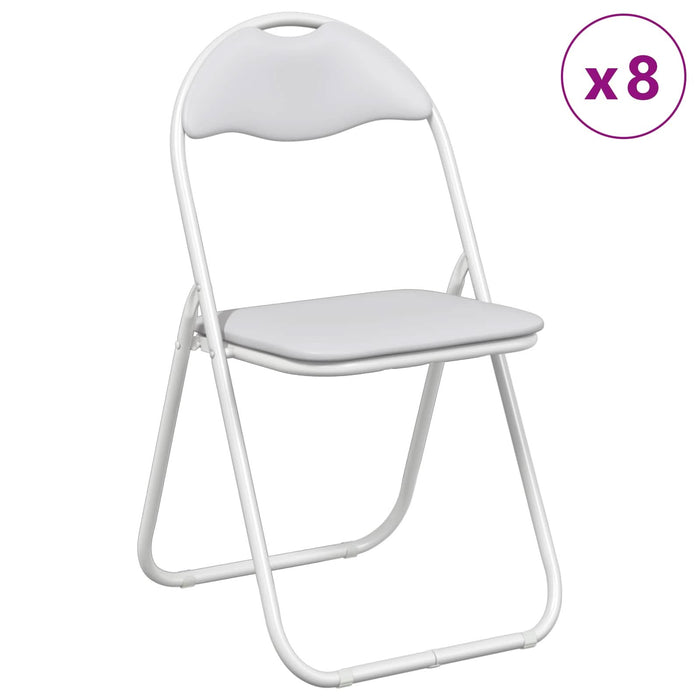Scaun pliant 8 pcs Alb 48 x 43,5 x 81 cm Piele artificială - WALTI WALTI
