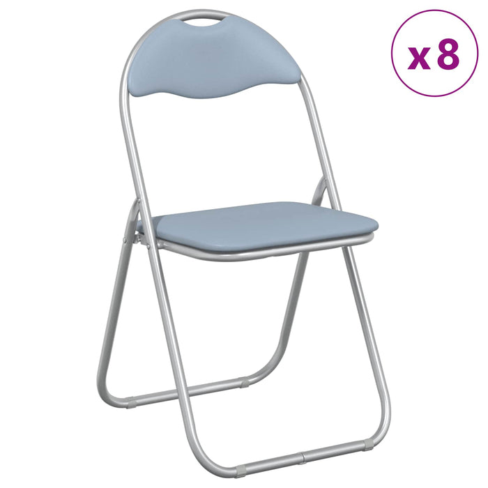 Scaun pliant 8 pcs Gri 48 x 43,5 x 81 cm Piele artificială - WALTI WALTI