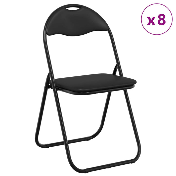 Scaun pliant 8 pcs Negru 48 x 43,5 x 81 cm Piele artificială - WALTI WALTI