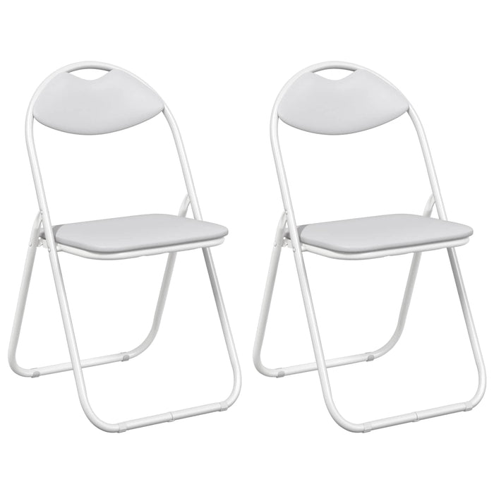 Scaun de luat masa pliabil 2 pcs Alb 48 x 43,5 x 81 cm oțel PVC - WALTI WALTI