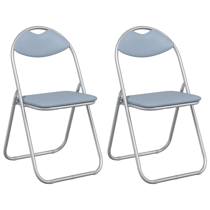 Scaun de luat masa pliabil 2 pcs Gri 48 x 43,5 x 81 cm oțel PVC - WALTI WALTI