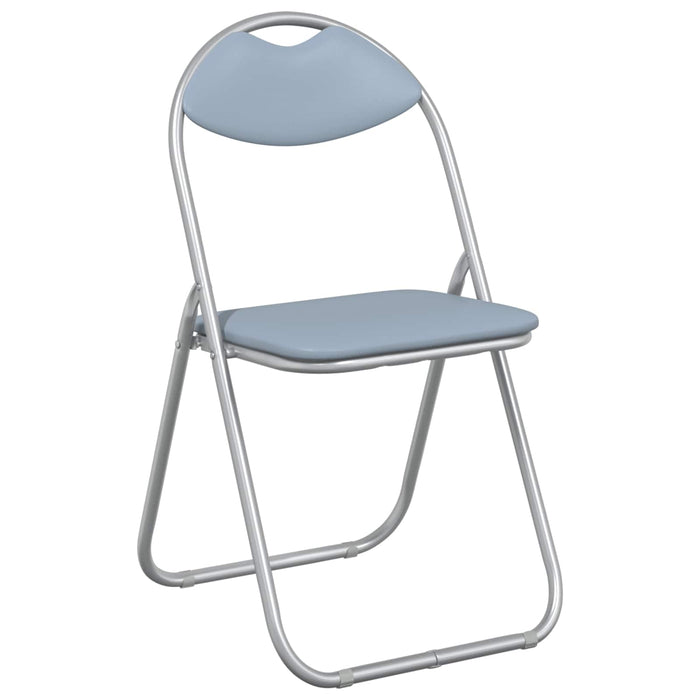 Scaun de luat masa pliabil 2 pcs Gri 48 x 43,5 x 81 cm oțel PVC - WALTI WALTI