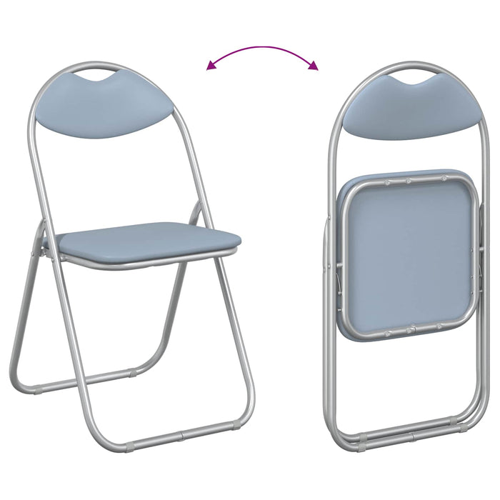 Scaun de luat masa pliabil 2 pcs Gri 48 x 43,5 x 81 cm oțel PVC - WALTI WALTI