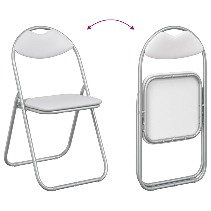 Scaun de luat masa pliabil 8 pcs Alb 48 x 43,5 x 81 cm oțel PVC - WALTI WALTI