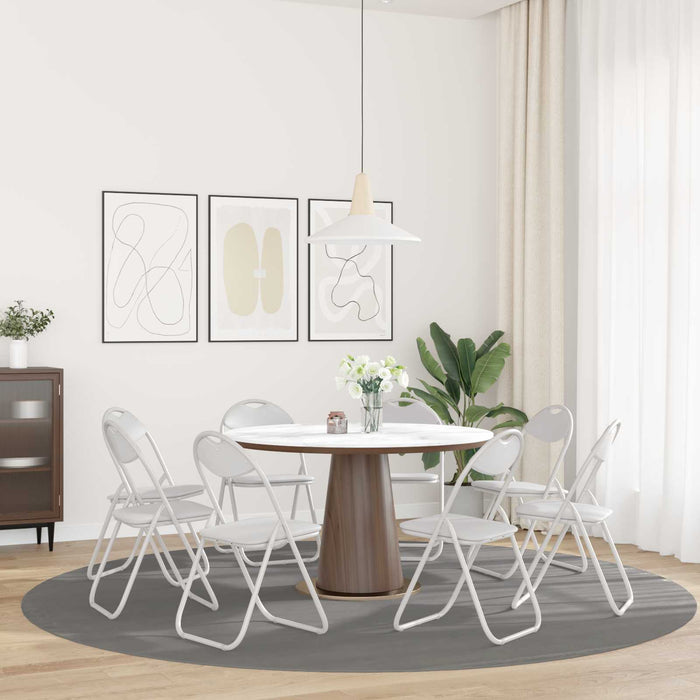 Scaun de luat masa pliabil 8 pcs Alb 48 x 43,5 x 81 cm oțel PVC - WALTI WALTI