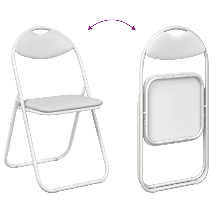 Scaun de luat masa pliabil 8 pcs Alb 48 x 43,5 x 81 cm oțel PVC - WALTI WALTI