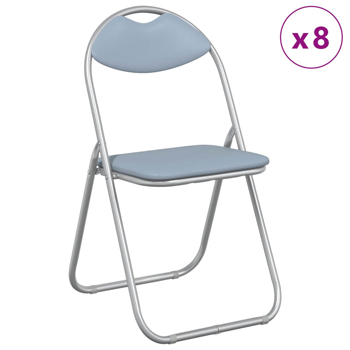 Scaun de luat masa pliabil 8 pcs Gri 48 x 43,5 x 81 cm oțel PVC - WALTI WALTI