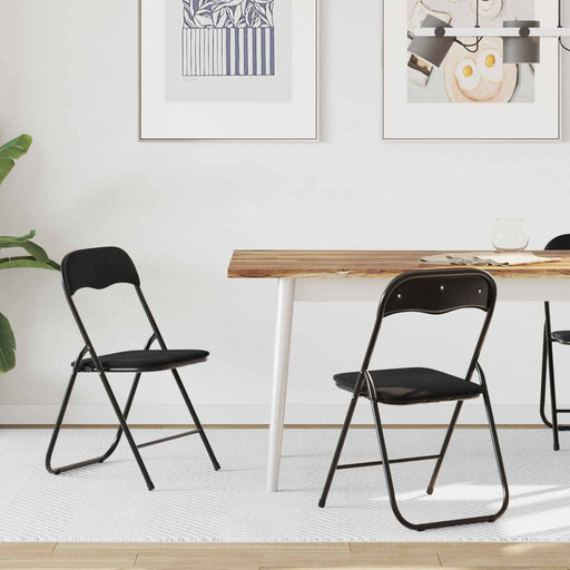 Scaun pliant 2 pcs Negru 48 x 44 x 78 cm Catifea - WALTI WALTI