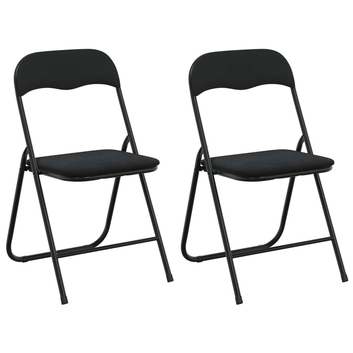 Scaun pliant 2 pcs Negru 48 x 44 x 78 cm Catifea - WALTI WALTI