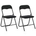 Scaun pliant 2 pcs Negru 48 x 44 x 78 cm Catifea - WALTI WALTI