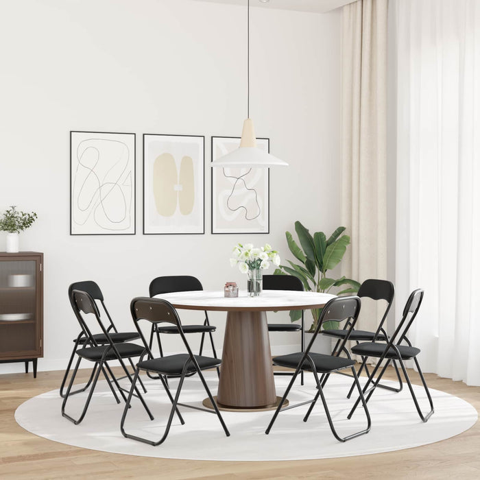 Scaun pliant 8 pcs Negru 48 x 44 x 78 cm Catifea - WALTI WALTI