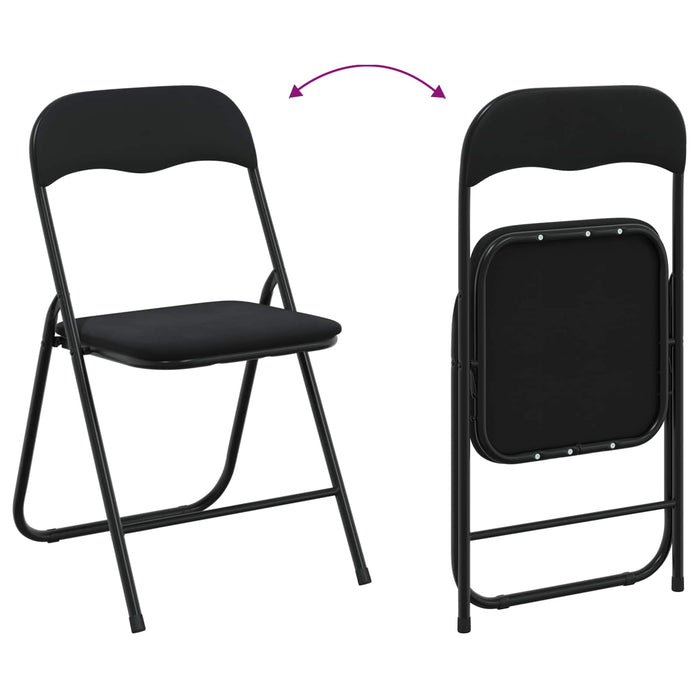 Scaun pliant 8 pcs Negru 48 x 44 x 78 cm Catifea - WALTI WALTI