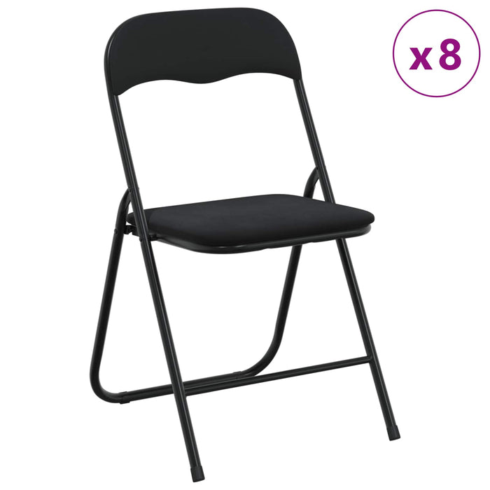 Scaun pliant 8 pcs Negru 48 x 44 x 78 cm Catifea - WALTI WALTI