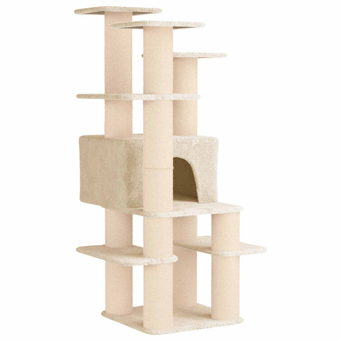 Copac pentru pisici cu stâlpi de zgâriere din sisal Crem 161 cm WALTI