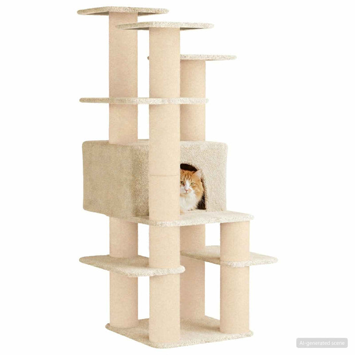 Copac pentru pisici cu stâlpi de zgâriere din sisal Crem 161 cm WALTI