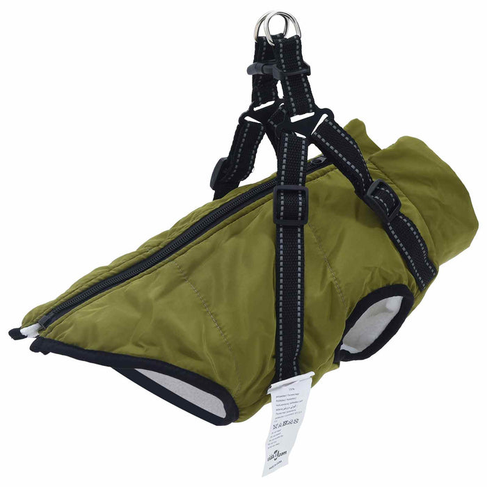 Haina pentru Câini cu ham Verde Army S Fleece și poliester - WALTI WALTI