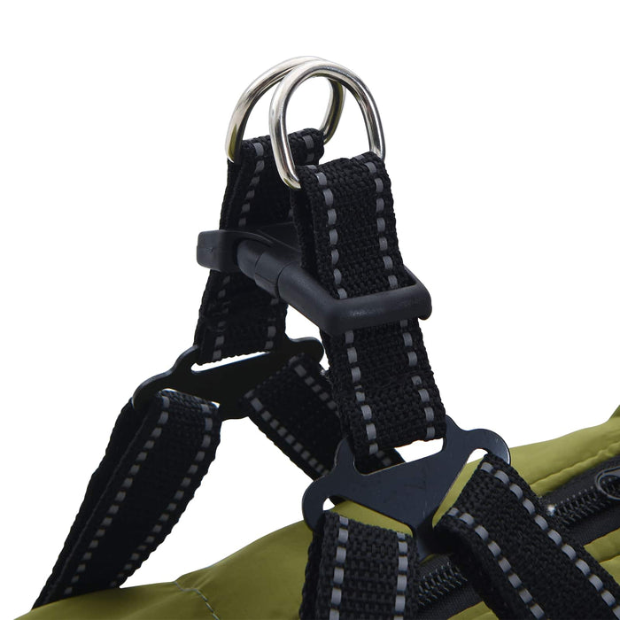 Haina pentru Câini cu ham Verde Army XL Fleece și poliester - WALTI WALTI