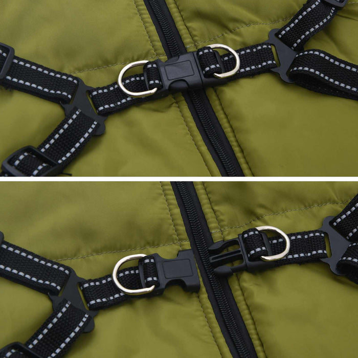 Haina pentru Câini Verde Army L52 Fleece și poliester - WALTI WALTI