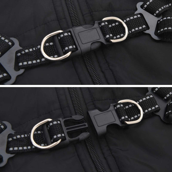 Haina pentru Câini cu ham Negru XL Fleece și poliester - WALTI WALTI