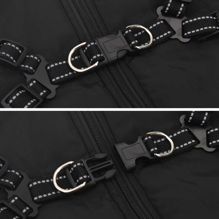 Haina pentru Câini cu ham Negru 4XL Fleece și poliester - WALTI WALTI